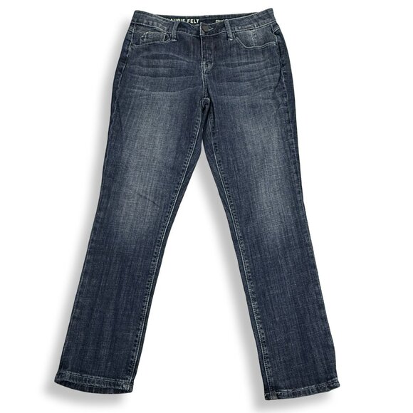 Laurie Felt Jeans Womens 6P Classic Boyfriend Stretch Blue Dark Wash Denim 29x27 - Picture 2 of 13